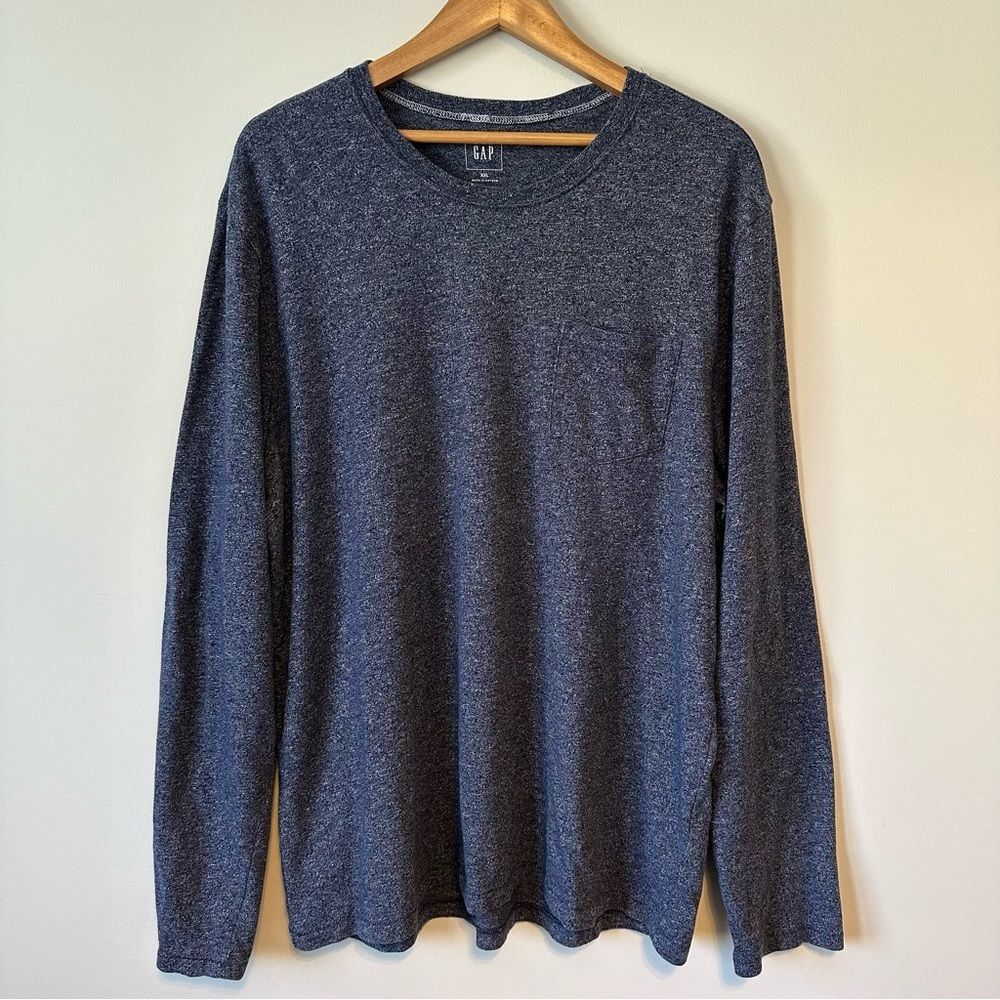 Gap Long Sleeve Heather Blue Crew Neck Shirt